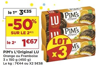 Promotions Pim`s l`original lu orange ou framboise - Lu - Valide de 22/05/2018 à 03/06/2018 chez Super Casino