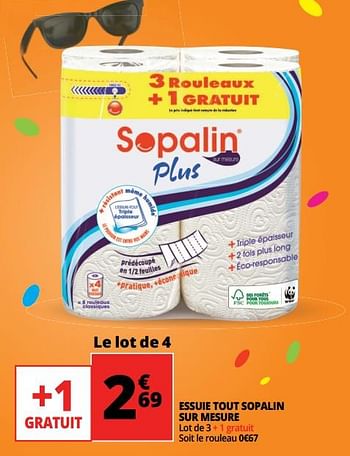 Promotions Essuie tout sopalin sur mesure - Sopalin - Valide de 23/05/2018 à 29/05/2018 chez Auchan Ronq