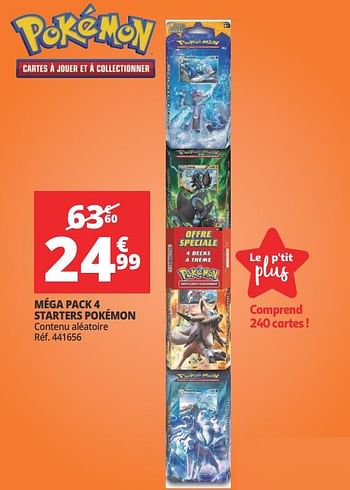 Promoties Méga pack 4 starters pokémon - Pokemon - Geldig van 23/05/2018 tot 29/05/2018 bij Auchan