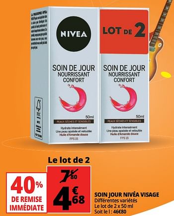 Promotions Soin jour nivea visage - Nivea - Valide de 23/05/2018 à 29/05/2018 chez Auchan Ronq