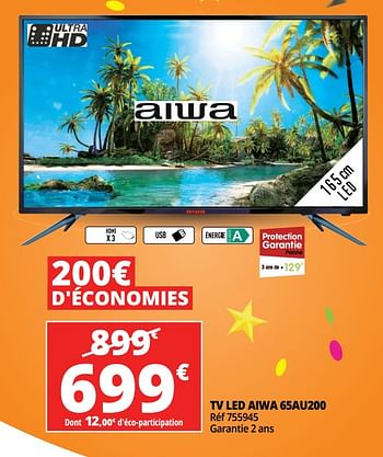 Promotions Tv led aiwa 65au200 - Aiwa - Valide de 23/05/2018 à 29/05/2018 chez Auchan Ronq