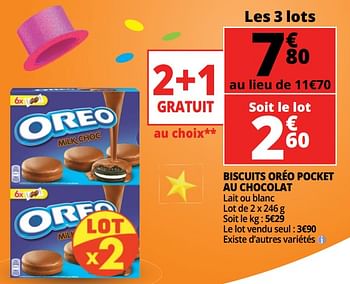 Promotions Biscuits oreo pocket au chocolat - Oreo - Valide de 23/05/2018 à 29/05/2018 chez Auchan Ronq