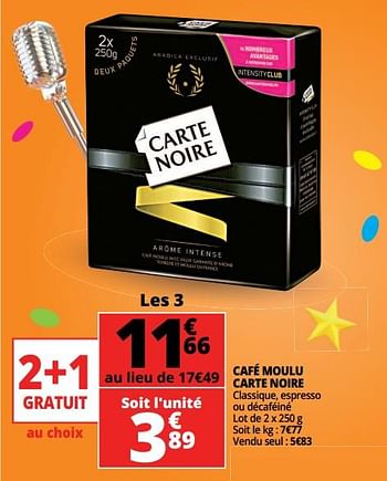 Promotions Café moulu carte noire - CarteNoire - Valide de 23/05/2018 à 29/05/2018 chez Auchan Ronq
