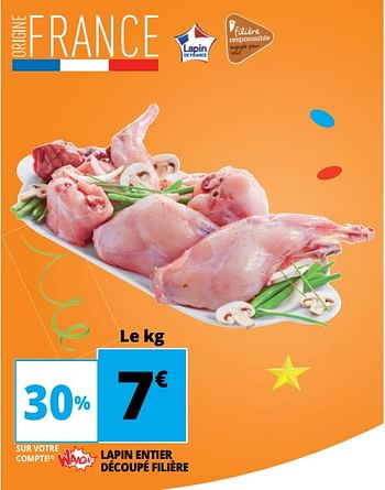 Promoties Lapin entier découpé filière - Huismerk - Auchan - Geldig van 23/05/2018 tot 29/05/2018 bij Auchan