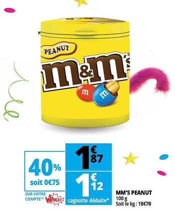 Promoties Mm`s peanut - M&M 's - Geldig van 23/05/2018 tot 29/05/2018 bij Auchan