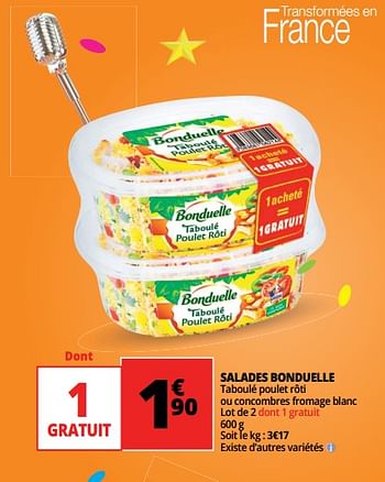 Promotions Salades bonduelle - Bonduelle - Valide de 23/05/2018 à 29/05/2018 chez Auchan Ronq