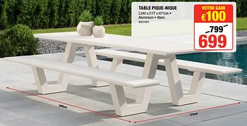 Promoties Table pique-nique - Huismerk - HandyHome - Geldig van 17/05/2018 tot 27/05/2018 bij HandyHome