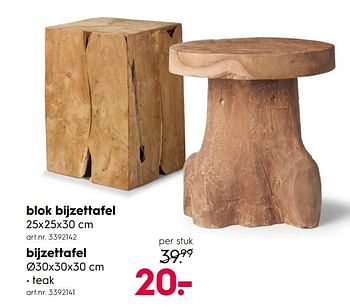Promoties Blok bijzettafel - Huismerk - Blokker - Geldig van 14/05/2018 tot 27/05/2018 bij Blokker