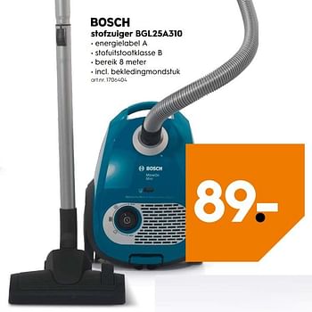 Promoties Bosch stofzuiger bgl25a310 - Bosch - Geldig van 14/05/2018 tot 27/05/2018 bij Blokker
