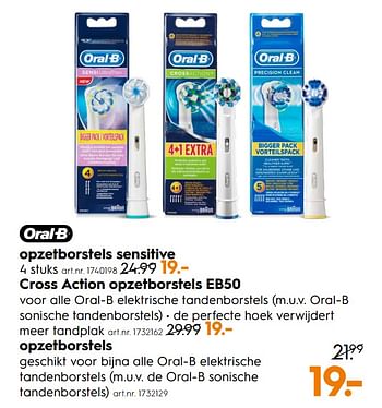 Promoties Oral-b opzetborstels - Oral-B - Geldig van 14/05/2018 tot 27/05/2018 bij Blokker