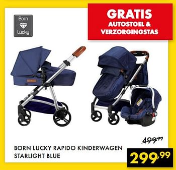 Promoties Born lucky rapido kinderwagen starlight blue - Born Lucky - Geldig van 22/05/2018 tot 02/06/2018 bij Baby & Tiener Megastore