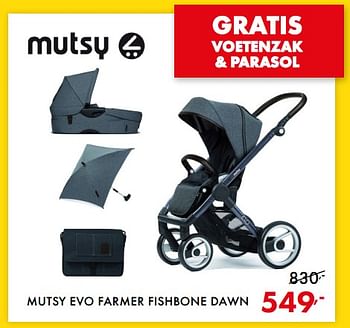 Promoties Mutsy evo farmer fishbone dawn - Mutsy - Geldig van 22/05/2018 tot 02/06/2018 bij Baby & Tiener Megastore