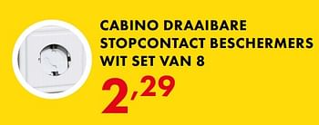 Promoties Cabino draaibare stopcontact beschermers wit set van 8 - Cabino - Geldig van 22/05/2018 tot 02/06/2018 bij Baby & Tiener Megastore