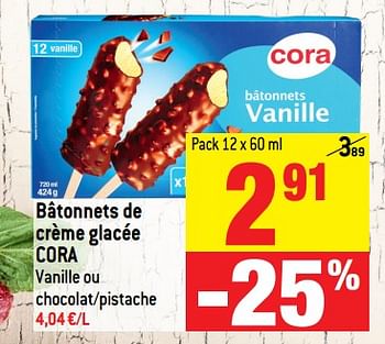 Promotions Bâtonnets de crème glacée cora - Produit maison - Match - Valide de 23/05/2018 à 29/05/2018 chez Match
