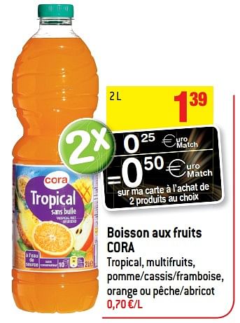 Promotions Boisson aux fruits cora - Produit maison - Match - Valide de 23/05/2018 à 29/05/2018 chez Match