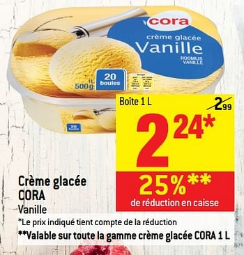 Promotions Crème glacée cora - Produit maison - Match - Valide de 23/05/2018 à 29/05/2018 chez Match