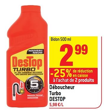 Destop Déboucheur destop turbo - En promotion chez Aldi