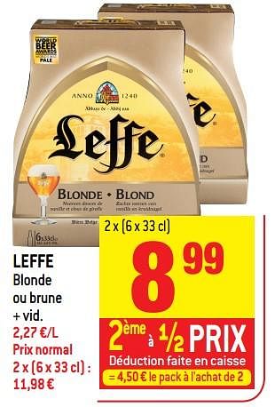 Promoties Leffe blonde ou brune - Leffe - Geldig van 23/05/2018 tot 29/05/2018 bij Match