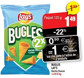 Promoties Bugles lay`s - Lay's - Geldig van 23/05/2018 tot 29/05/2018 bij Smatch