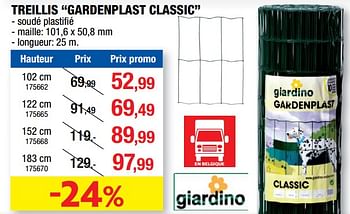 Promoties Treillis gardenplast classic - Giardino - Geldig van 23/05/2018 tot 03/06/2018 bij Hubo