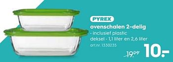 Promotions Ovenschalen 2-delig - Pyrex - Valide de 23/05/2018 à 29/05/2018 chez Blokker