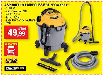 Promotions Powerplus aspirateur eau-poussière powx321 - Powerplus - Valide de 23/05/2018 à 03/06/2018 chez Hubo