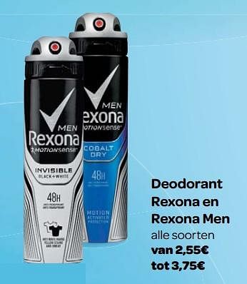 Promoties Deodorant rexona en rexona men - Rexona - Geldig van 23/05/2018 tot 04/06/2018 bij Carrefour