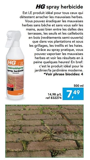 Promoties Hg spray herbicide - HG - Geldig van 23/05/2018 tot 03/06/2018 bij Hubo
