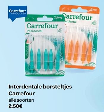 Promoties Interdentale borsteltjes carrefour - Huismerk - Carrefour  - Geldig van 23/05/2018 tot 04/06/2018 bij Carrefour