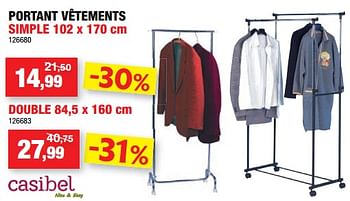 Promoties Portant vêtements simple - Casibel - Geldig van 23/05/2018 tot 03/06/2018 bij Hubo