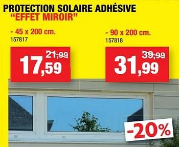 Promoties Protection solaire adhésive effet miroir - Merk onbekend - Geldig van 23/05/2018 tot 03/06/2018 bij Hubo