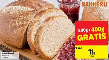 Promoties Boerenbrood wit of bruin - Huismerk - Carrefour  - Geldig van 23/05/2018 tot 28/05/2018 bij Carrefour