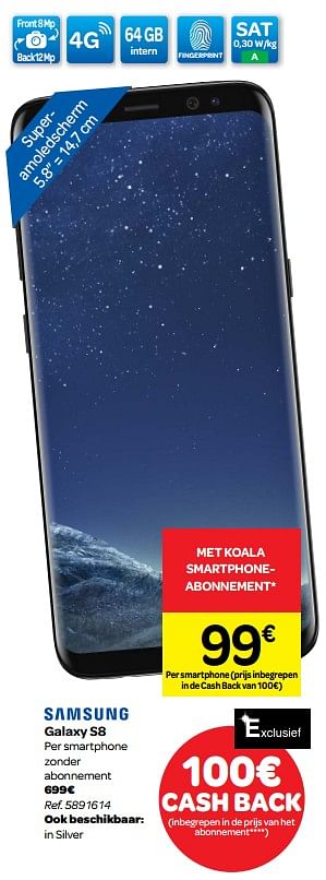 Samsung Samsung galaxy s8 met smartphone abonnement Promotie bij