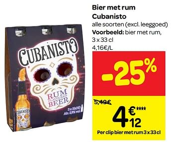Promotions Bier met rum cubanisto - Cubanisto - Valide de 23/05/2018 à 04/06/2018 chez Carrefour