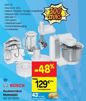 Promoties Bosch keukenrobot mum4880 - Bosch - Geldig van 23/05/2018 tot 04/06/2018 bij Carrefour