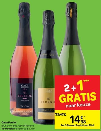 Promoties Cava ferriol brut - Witte wijnen - Geldig van 23/05/2018 tot 04/06/2018 bij Carrefour