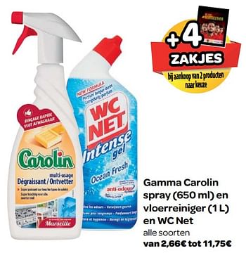 Promotions Gamma carolin spray en vloerreiniger en wc net - Carolin - Valide de 23/05/2018 à 04/06/2018 chez Carrefour