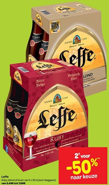 Promotions Leffe ruby, blond of bruin - Leffe - Valide de 23/05/2018 à 04/06/2018 chez Carrefour