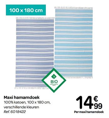 Promotions Maxi hamamdoek - Produit maison - Carrefour  - Valide de 23/05/2018 à 04/06/2018 chez Carrefour