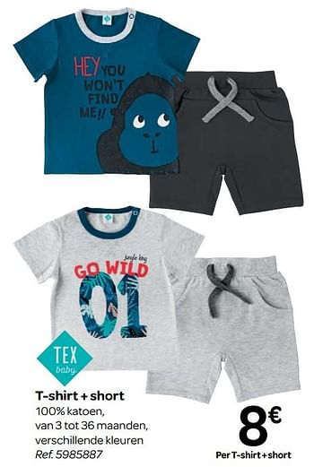 Promotions T-shirt + short - Tex Baby - Valide de 23/05/2018 à 04/06/2018 chez Carrefour