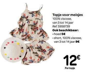 Promoties Topje voor meisjes - Huismerk - Carrefour  - Geldig van 23/05/2018 tot 04/06/2018 bij Carrefour