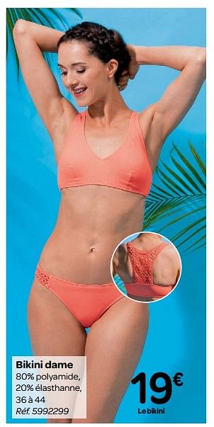 Promotions Bikini dame - Produit maison - Carrefour  - Valide de 23/05/2018 à 04/06/2018 chez Carrefour