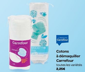 Promoties Cotons à démaquiller carrefour - Huismerk - Carrefour  - Geldig van 23/05/2018 tot 04/06/2018 bij Carrefour