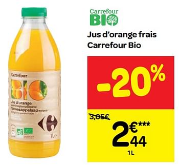 Promotions Jus d`orange frais carrefour bio - Produit maison - Carrefour  - Valide de 23/05/2018 à 28/05/2018 chez Carrefour