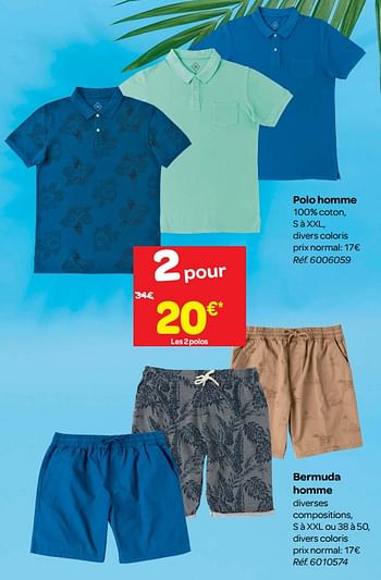 Promotions Polo homme - Produit maison - Carrefour  - Valide de 23/05/2018 à 04/06/2018 chez Carrefour