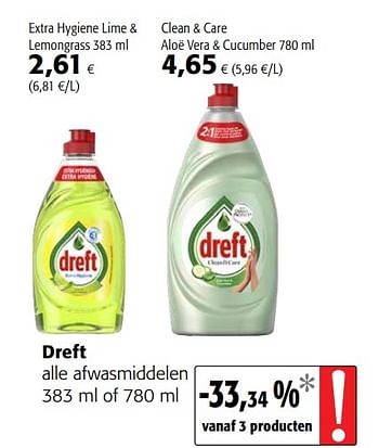 Promoties Dreft alle afwasmiddelen - Dreft - Geldig van 23/05/2018 tot 05/06/2018 bij Colruyt