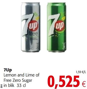 Promotions 7up lemon and lime of free zero sugar - 7-Up - Valide de 23/05/2018 à 05/06/2018 chez Colruyt