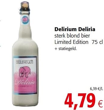 Promoties Delirium deliria sterk blond bier limited edition - Delirium - Geldig van 23/05/2018 tot 05/06/2018 bij Colruyt