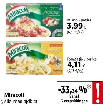 Promoties Miracoli alle maaltijdkits - Miracoli - Geldig van 23/05/2018 tot 05/06/2018 bij Colruyt