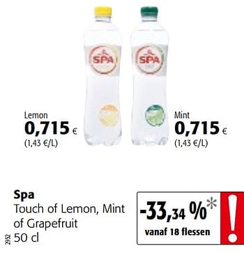 Promoties Spa touch of lemon, mint of grapefruit - Spa - Geldig van 23/05/2018 tot 05/06/2018 bij Colruyt